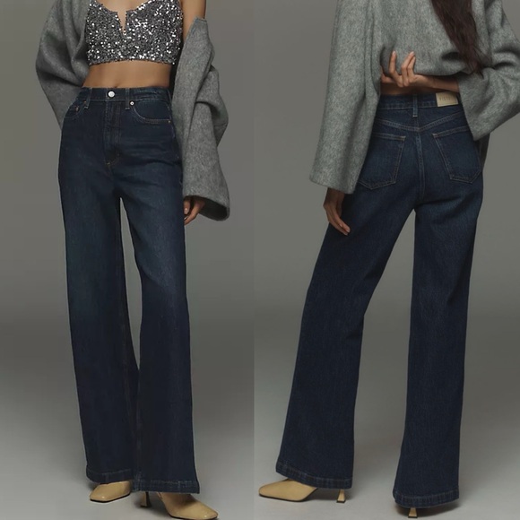 Pistola Lana Elevation Wide Leg Long Dark Wash Jeans - Picture 1 of 8